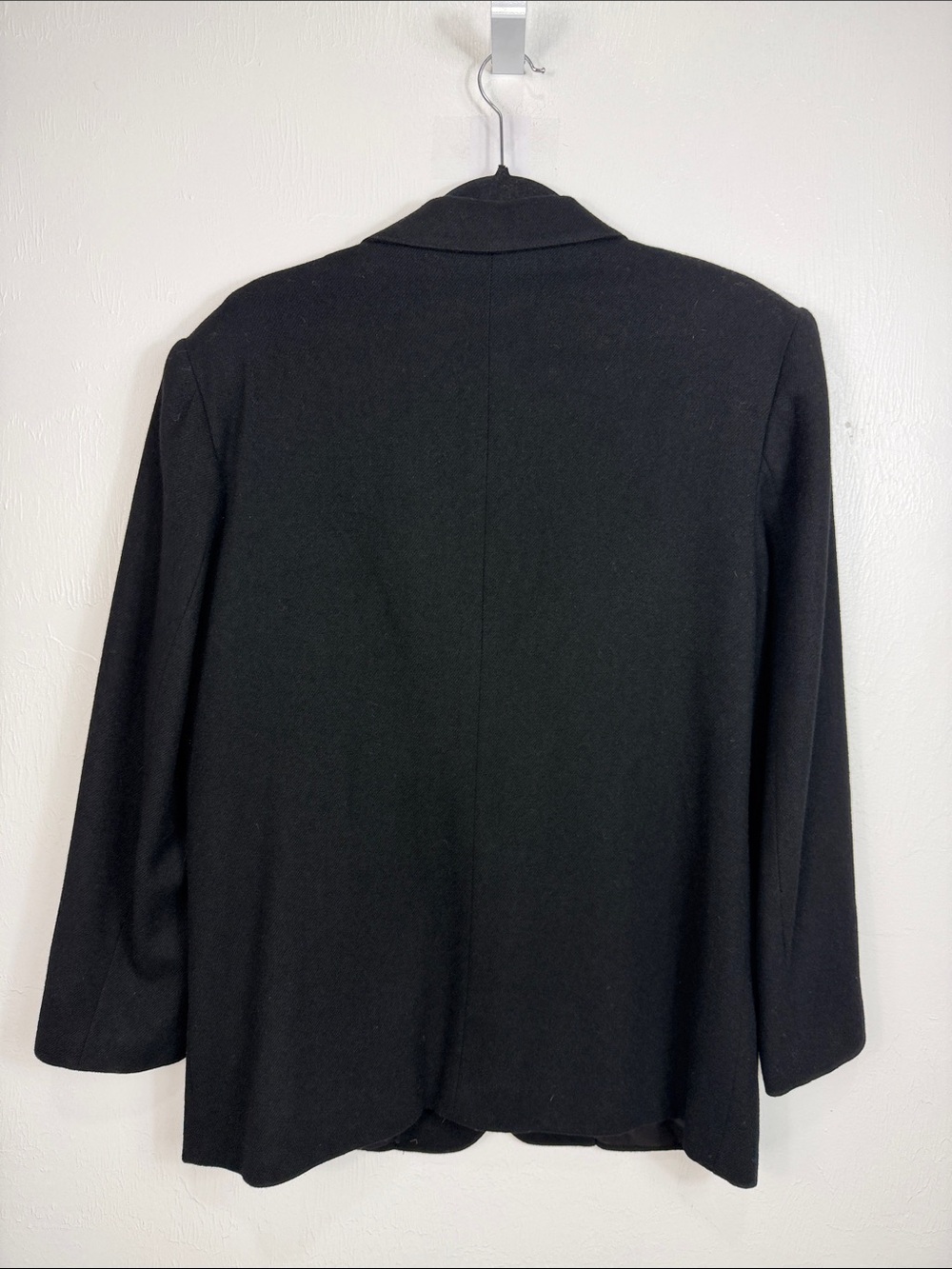 Vintage Adolfo International Black Wool Blazer Gold Button Career Jacket 12 - Picture 3 of 8